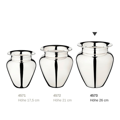 EDZARD Vaas Antonia, verzilverd, hoogte 26 cm, diameter 23 cm, opening diameter 15 cm