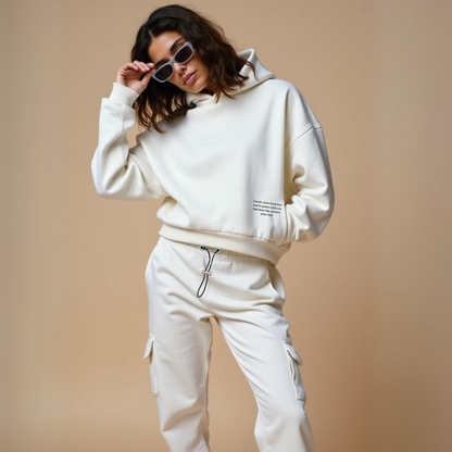 Crop hoodie "twintig jaar over nu" - Weiss