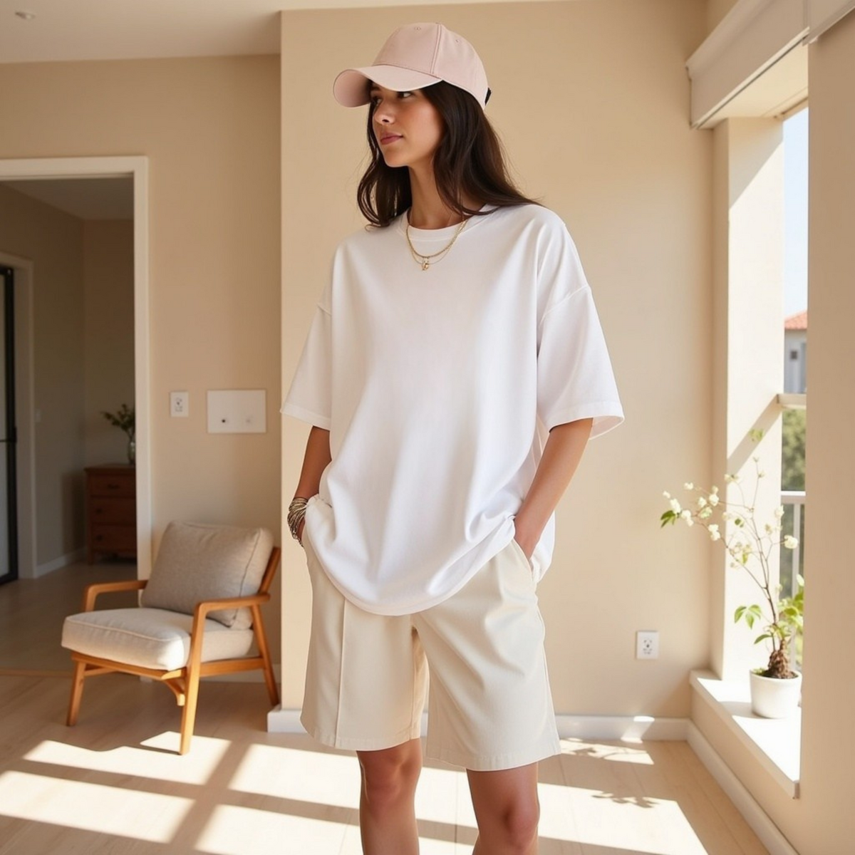 Oversized t-shirt "Hot Ladies geven de voorkeur aan pittige margaritas"