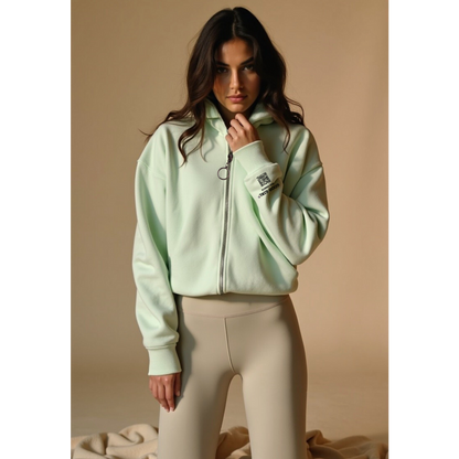 Hoodie met rits "GGBH" - zwart
