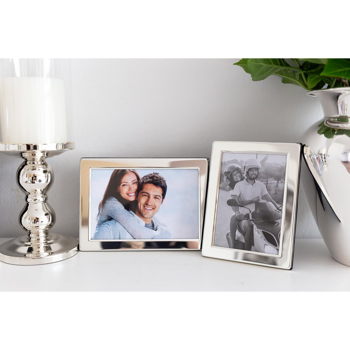 EDZARD set van 2 fotolijsten Salerno voor foto 10 x 15 cm, edel verzilverd, aanslagbestendig