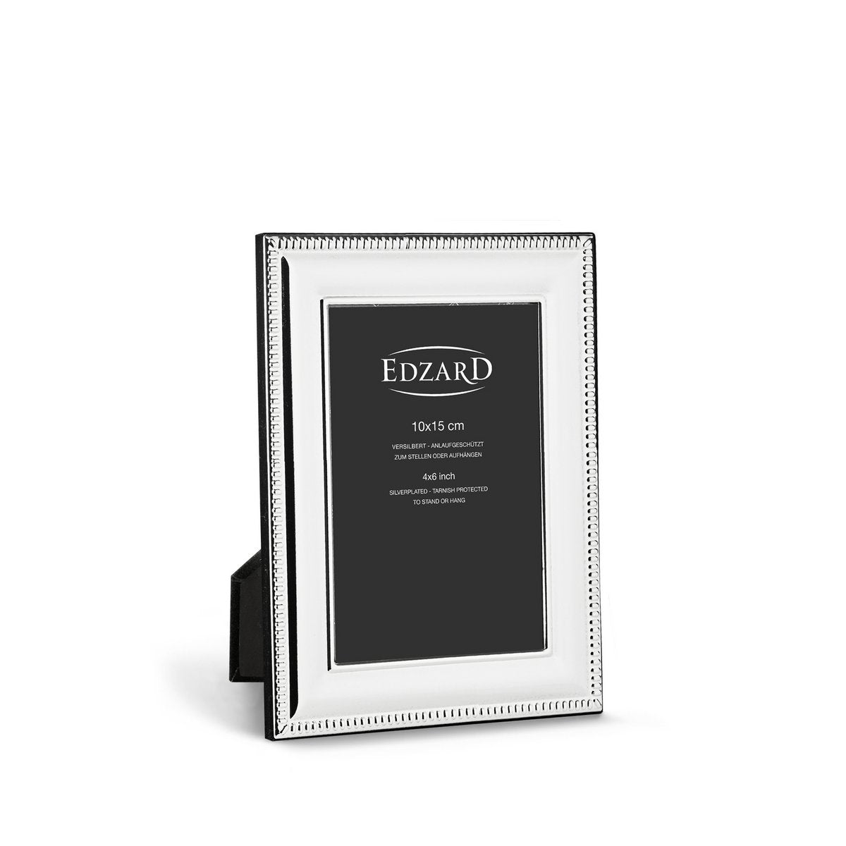 EDZARD Novara fotolijst voor foto's 10 x 15 cm, verzilverd, aanslagvast, met 2 hangers
