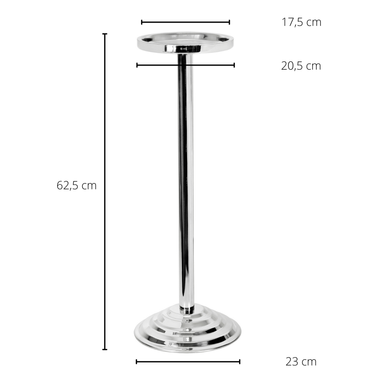 EDZARD champagnekoeler standaard, Olbia standaard voor koeler, hoogglans RVS, hoogte 62
