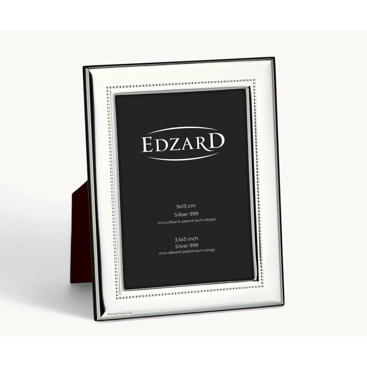Velletri fotolijst (9x13 cm), elegant verzilverd, aanslagvrij, met houten decor achterkant
