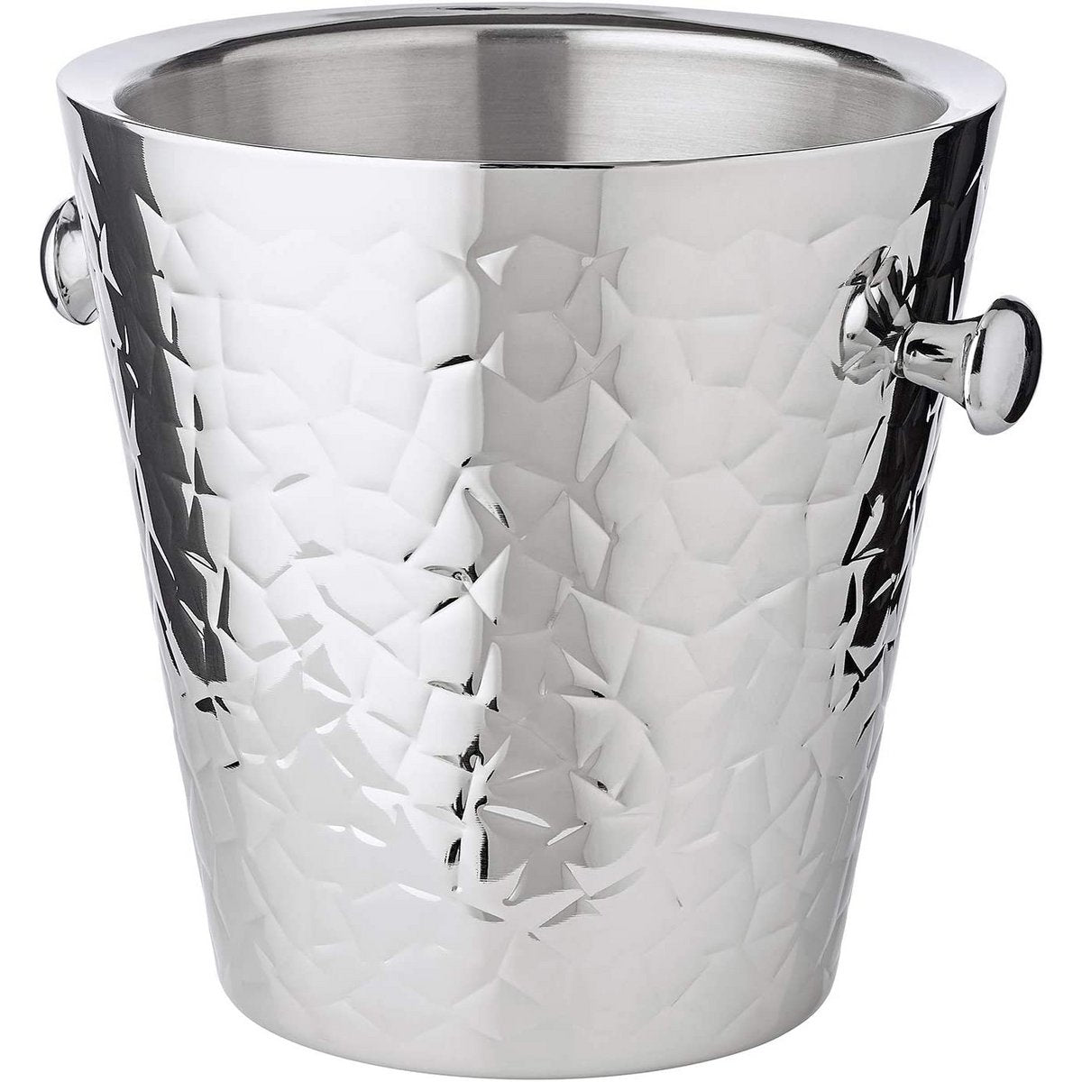 EDZARD champagnekoeler Capri met handgrepen, roestvrij staal gepolijst, buitenkant met patroon, hoogte 23 cm, ø 22 cm