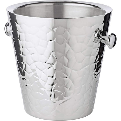 EDZARD champagnekoeler Capri met handgrepen, roestvrij staal gepolijst, buitenkant met patroon, hoogte 23 cm, ø 22 cm