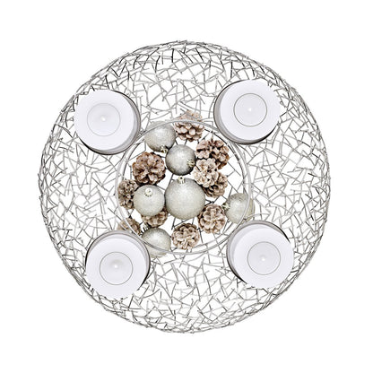 EDZARD Adventskrans Milano, roestvrij staal, glanzend vernikkeld, diameter 53 cm