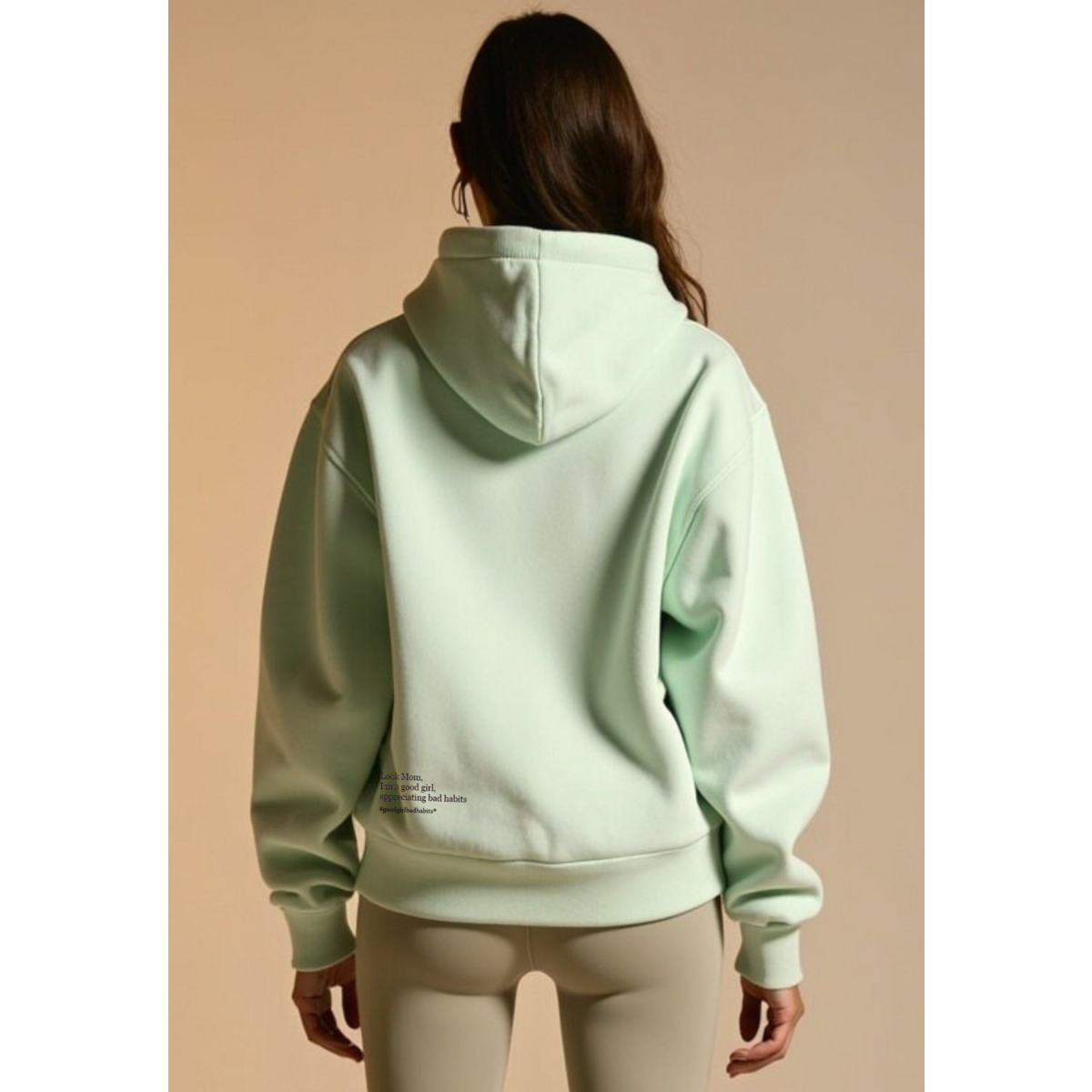 Hoodie met rits "GGBH" - roze