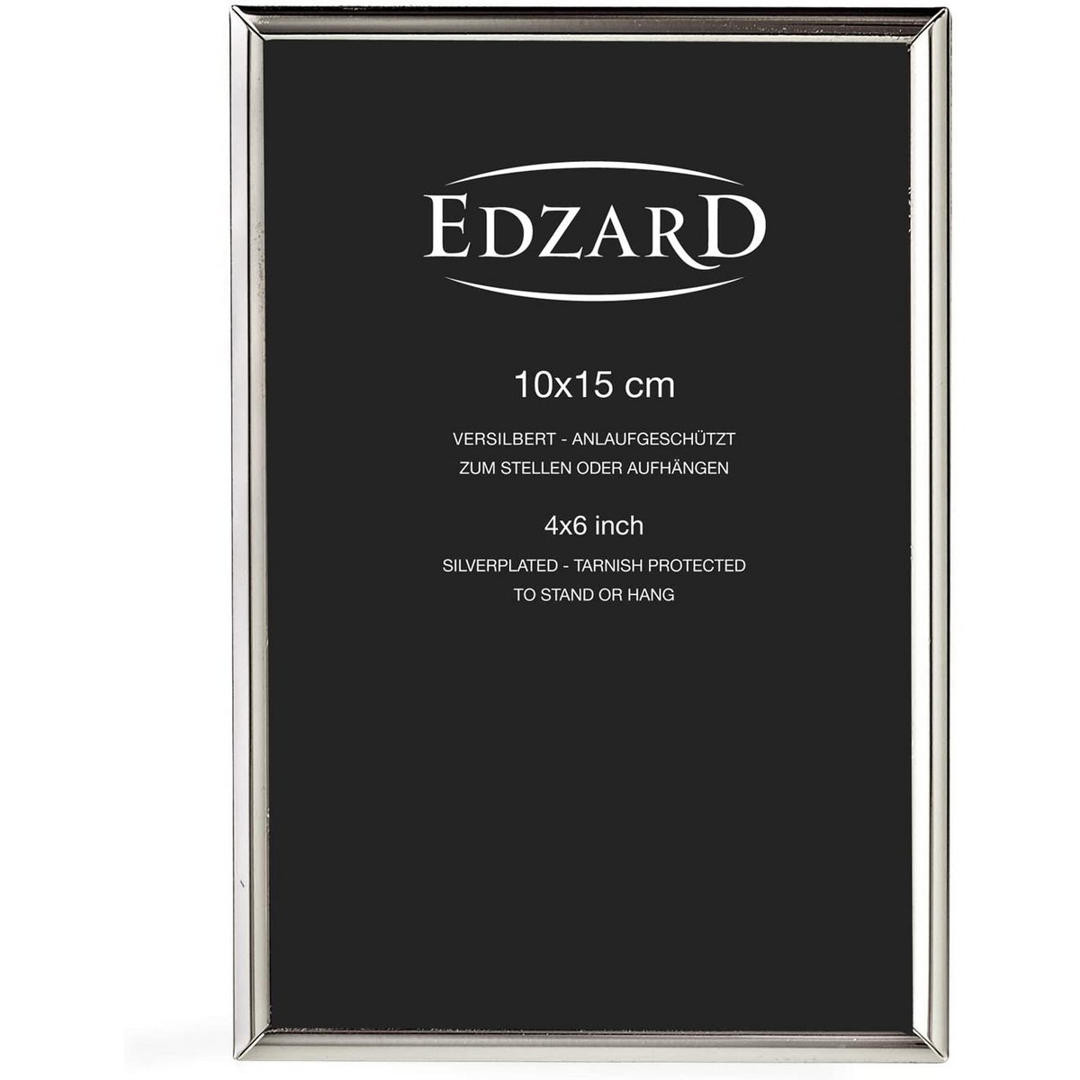 EDZARD fotolijst Genua fotolijst voor foto 10 x 15 cm, edel verzilverd, aanslagbestendig, 2 hangers