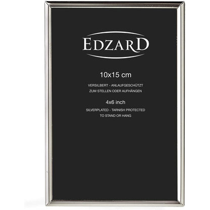 EDZARD fotolijst Genua fotolijst voor foto 10 x 15 cm, edel verzilverd, aanslagbestendig, 2 hangers