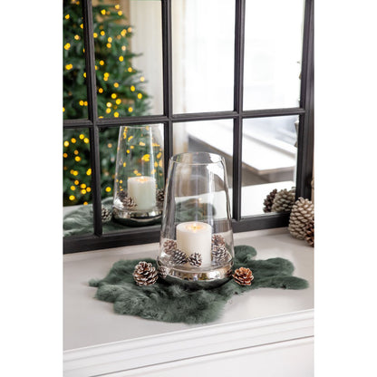 EDZARD lantaarnkaars glas Bora, glas en keramiek, hoogte 28 cm