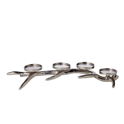 EDZARD kandelaar Kingston, aluminium vernikkeld, zilverkleurig, hoogte 13 cm