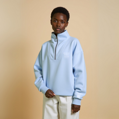 Half Zip Sweat "Be Good Be Bad Just Be" - Black