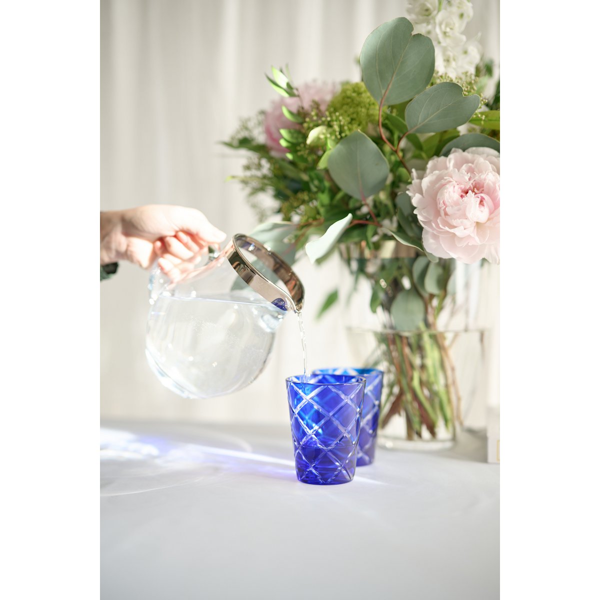 EDZARD kan Olivia, mondgeblazen kristalglas met platina rand, hoogte 16 cm, inhoud 1,0 liter