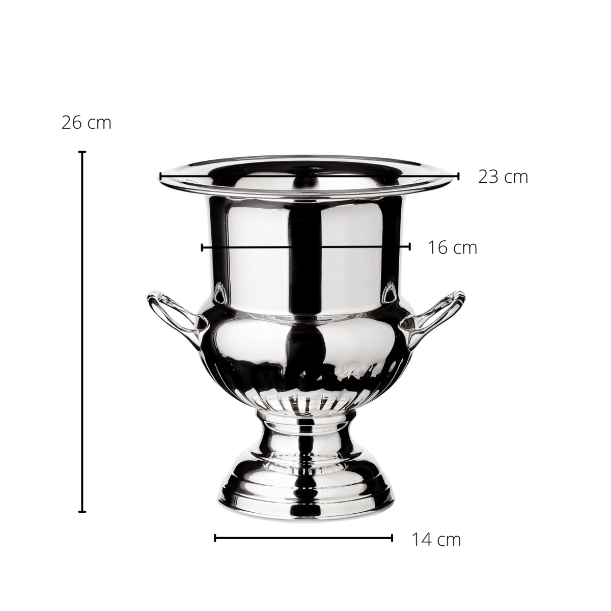 EDZARD flessenkoeler Queen Anne, met handvatten, zwaar verzilverd, hoogte 26 cm, diameter 23 cm