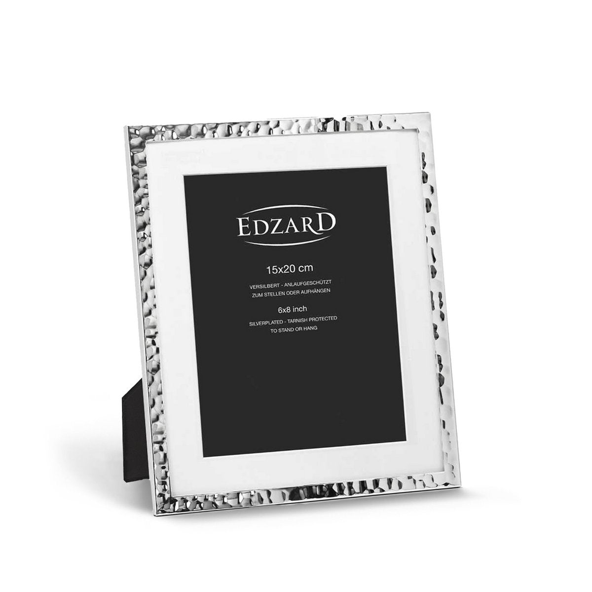EDZARD fotolijst Fano voor foto 15 x 20 cm, passepartout, verzilverd, aanslagbestendig, 2 hangers