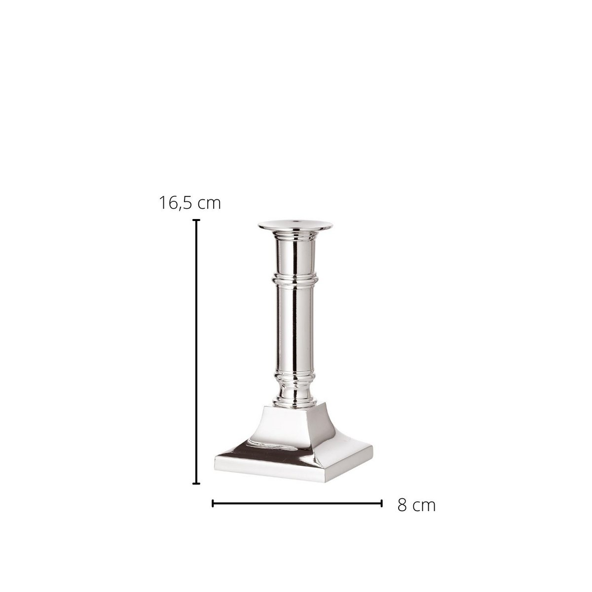 EDZARD kandelaar Kent kandelaar, verzilverd, aanslagbestendig, hoogte 16 cm