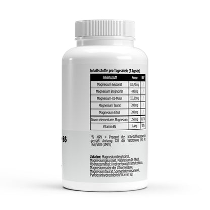 Magnesium 5x Komplex + B6 - 120 vegane Kapseln
