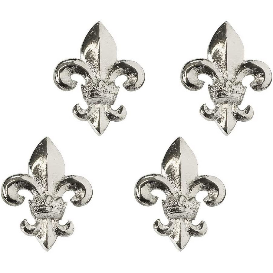 EDZARD set van 4 kandelaars kandelaar lelie, aluminium vernikkeld, hoogte 6,5 cm
