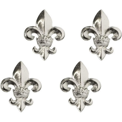 EDZARD set van 4 kandelaars kandelaar lelie, aluminium vernikkeld, hoogte 6,5 cm