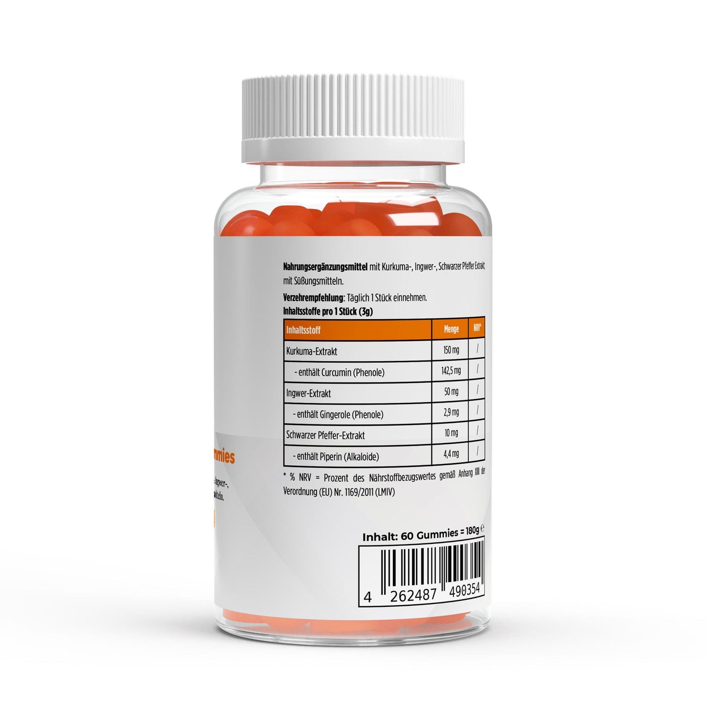 Curcuma + Ingwer + Schwarzer Pfeffer Gummies - 60 Stk.