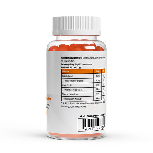 Curcuma + Ingwer + Schwarzer Pfeffer Gummies - 60 Stk.
