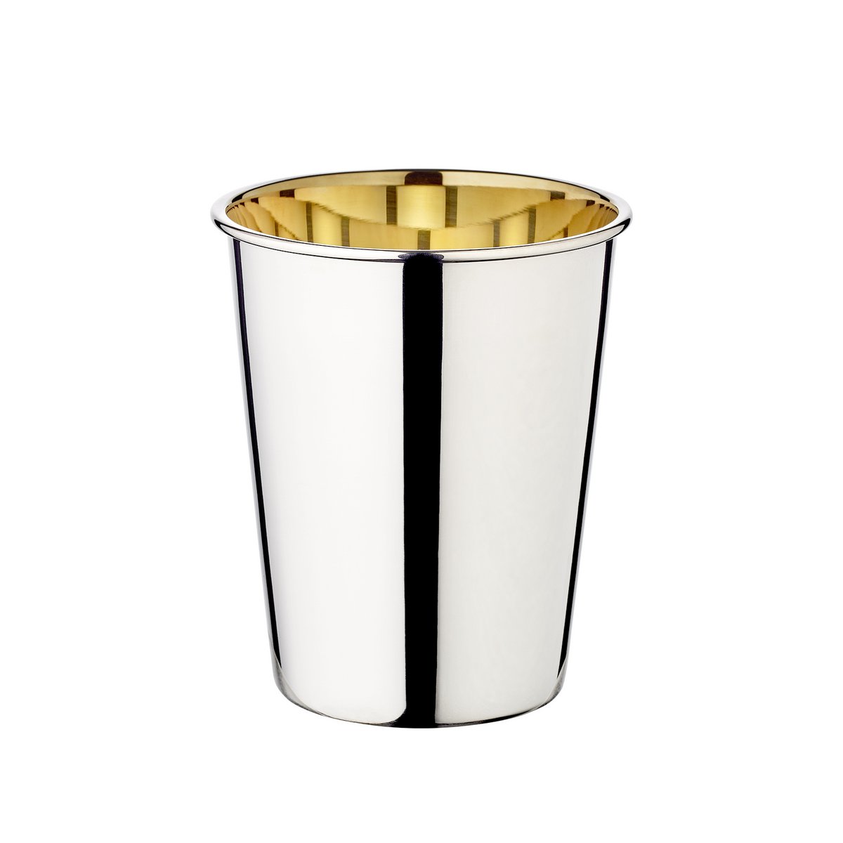 EDZARD drinkbeker, zilveren beker, Salta, zwaar verzilverd, binnenkant goudlook (gepolijst messing), hoogte 10 cm