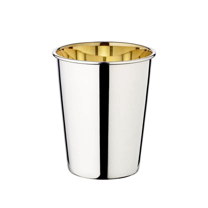 EDZARD drinkbeker, zilveren beker, Salta, zwaar verzilverd, binnenkant goudlook (gepolijst messing), hoogte 10 cm