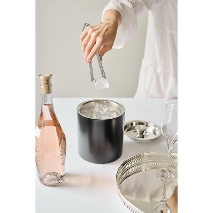 Edzard Ice Bucket Pearl H 16 cm met deksel-, zeef- en ijstang