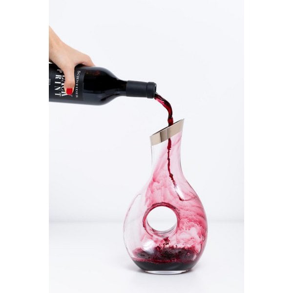 EDZARD karaf Gordon, mondgeblazen kristalglas met platina rand, hoogte 30 cm, inhoud 1,2 liter