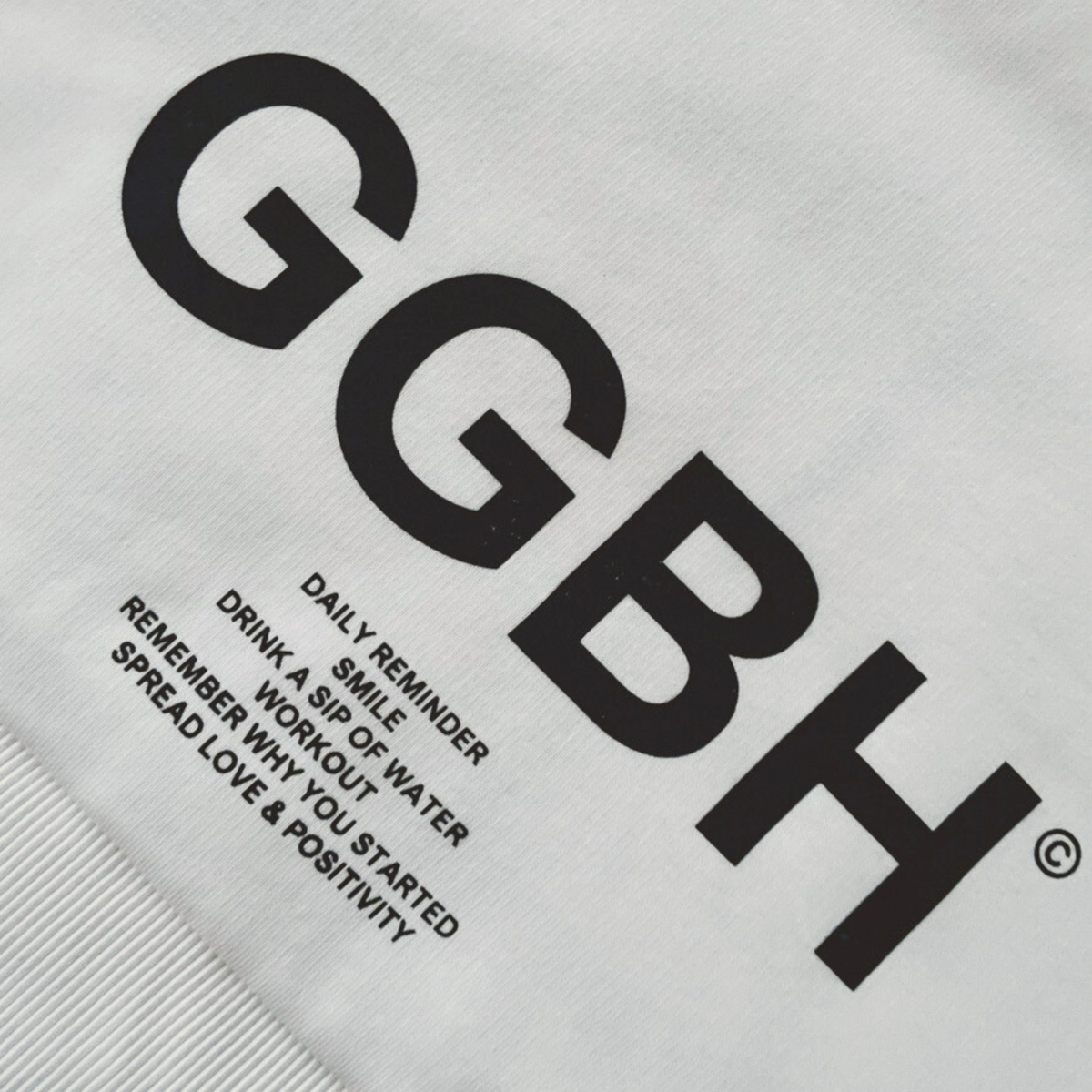 Crop hoodie met rits "GGBH" - Wit