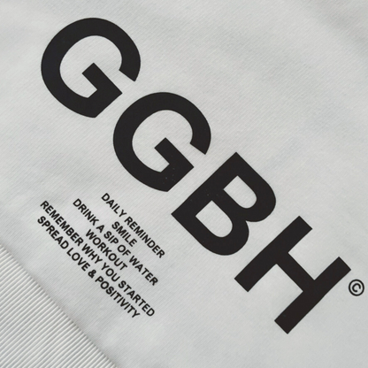 Crop hoodie met rits "GGBH" - Wit