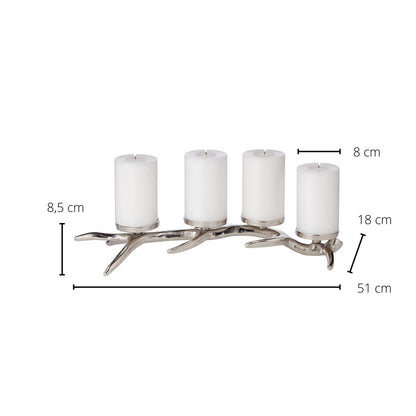 EDZARD kandelaar Kingston, aluminium vernikkeld, zilverkleurig, hoogte 13 cm