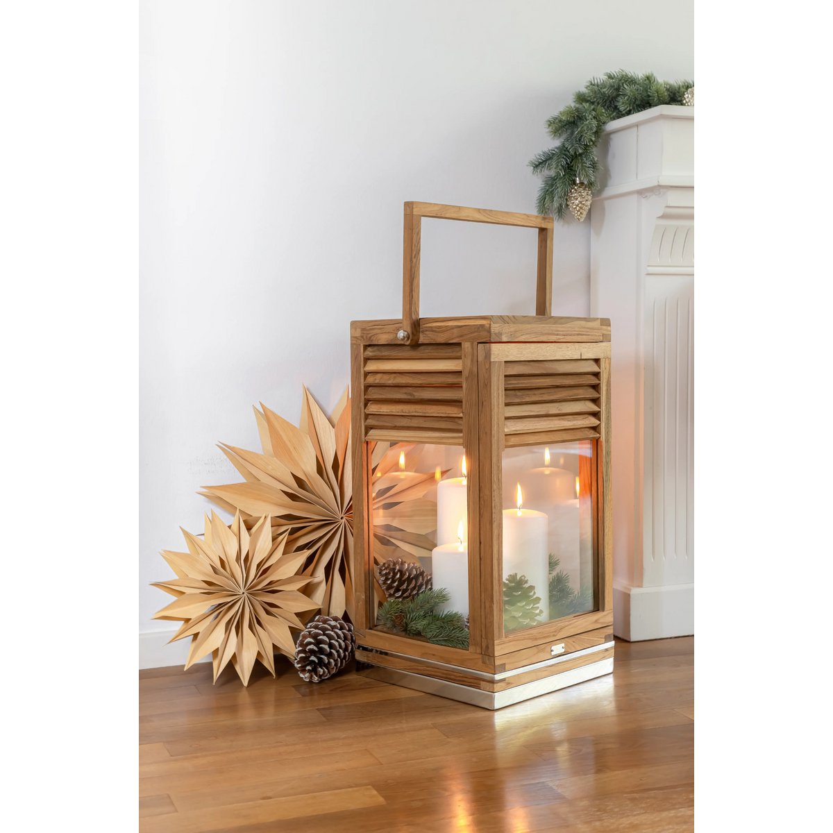 Cornelius Double Pine permanente kaars (hoogte 15 cm, Ø 8 cm), wit, hittebestendig tot 90°
