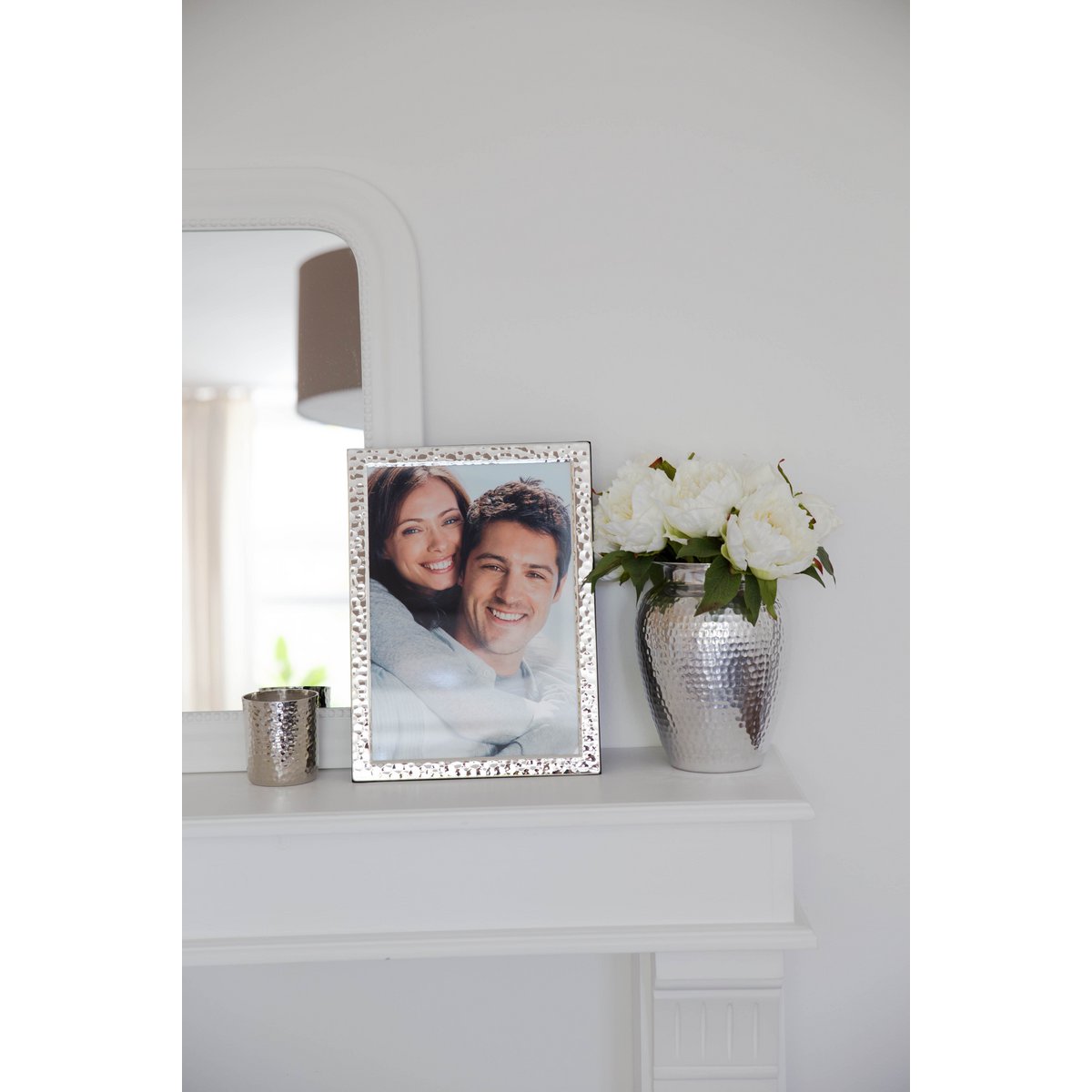 EDZARD fotolijst Fano voor foto 15 x 20 cm, passepartout, verzilverd, aanslagbestendig, 2 hangers