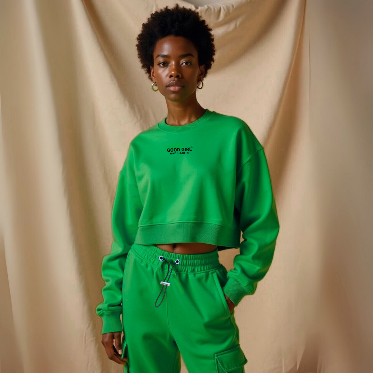 Crew Neck Heat "Good genoeg voor" - zwart