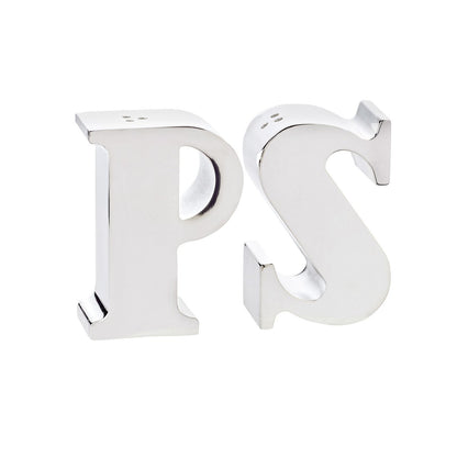 EDZARD Peper & Zoutstrooier Favre, letters P & S, verzilverd, hoogte 7 cm
