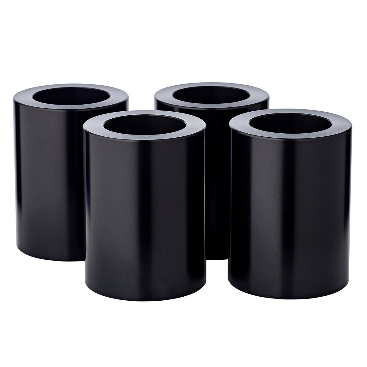 Set van 4 permanente kaarsen Cornelius (hoogte 8 cm, Ø 6 cm) zwart, theelichthouder hittebestendig tot 90°