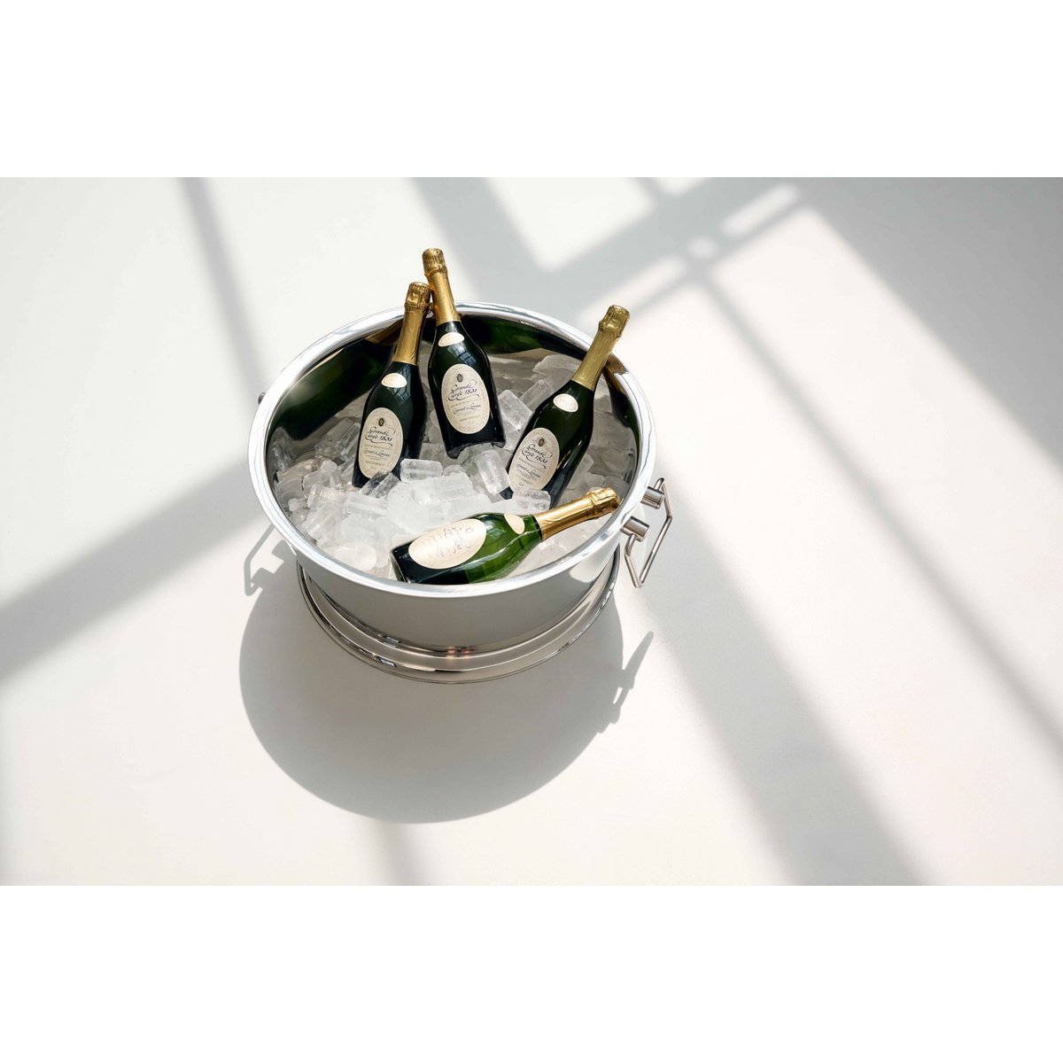 EDZARD Michigan champagnekoeler met handvatten, hoogglans gepolijst roestvrij staal, dubbelwandig, ø 53 cm, H 24 cm