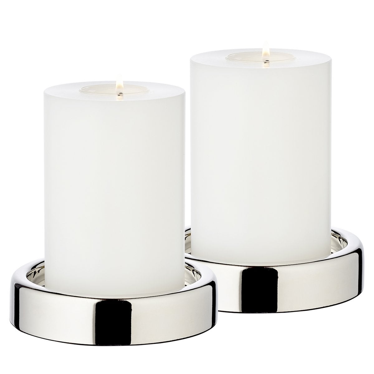 EDZARD EDZARD set van 2 kandelaars Sanremo, edel verzilverd, aanslagbestendig, ø 10 cm, voor stompkaarsen