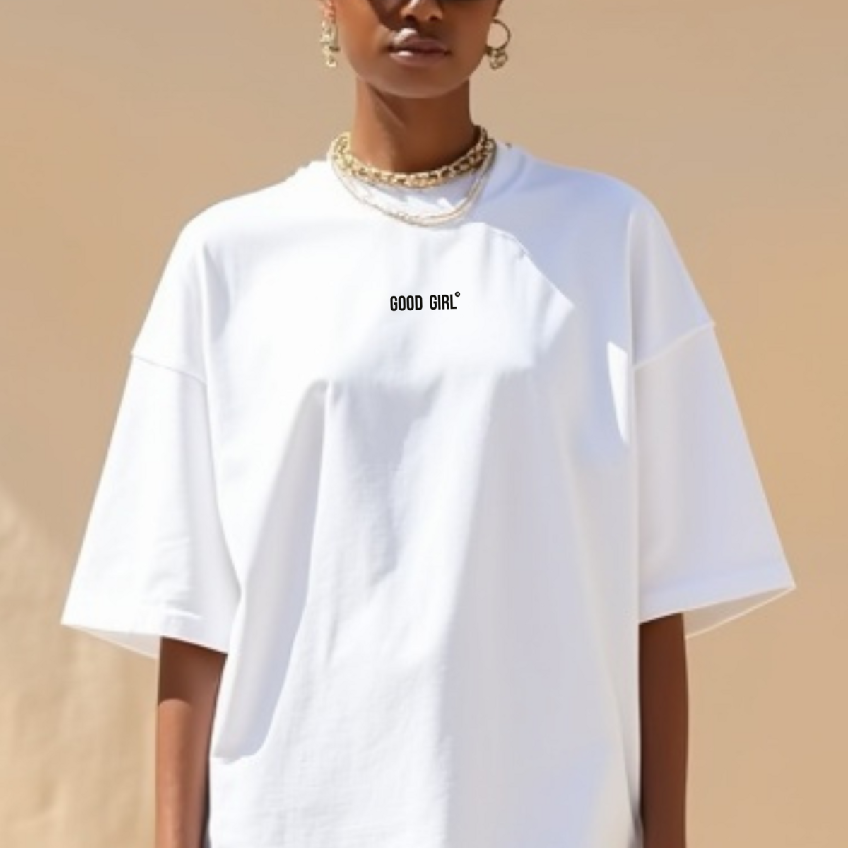 Oversized statement-T-shirt – GOOD GIRL® - BAD HABITS Zwart
