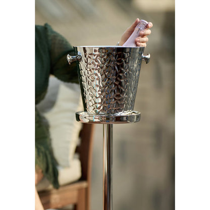 EDZARD champagnekoeler Capri met voet, hoogwaardig staal gepolijst, buitenkant met patroon, H 85 cm, koeler H 23 cm
