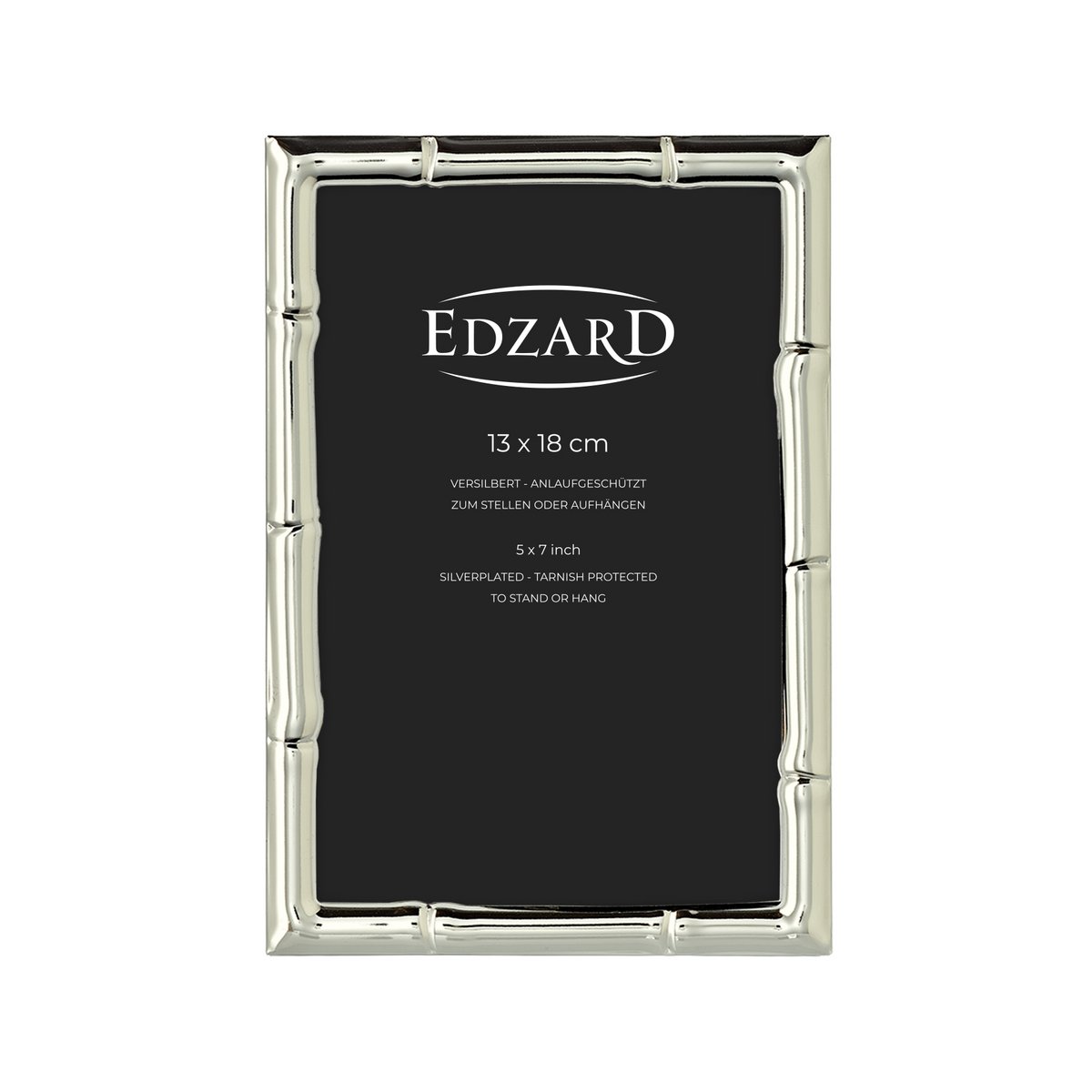 Fontanellato fotolijst (13x18 cm), elegant verzilverd, aanslagvrij, 2 hangers