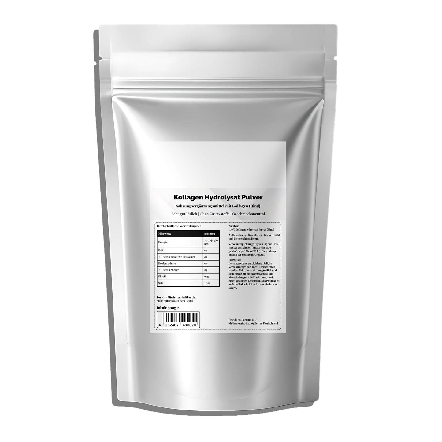 Kollagen Hydrolysat Pulver - 500g Doypack