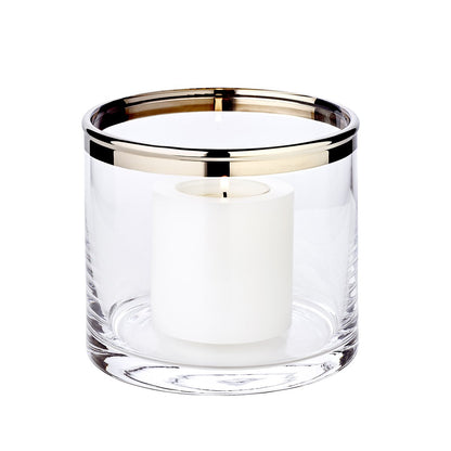 EDZARD lantaarn Molly, mondgeblazen kristalglas met platina rand, hoogte 10 cm, diameter 11,5 cm