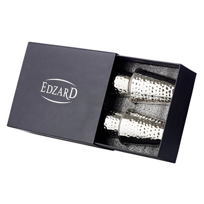 Mido-mokkenset van 4 stuks, H 10 cm, elegant verzilverd, aanslagvrij