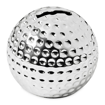 EDZARD spaarpot, spaarpot, golfbal, verzilverd, aanslagbestendig, hoogte 8 cm