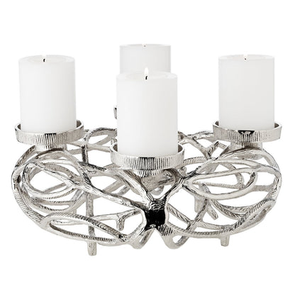EDZARD Adventskrans Bernd, diameter 29 cm, aluminium vernikkeld, zilverkleurig, voor kaarsen ø 6 cm