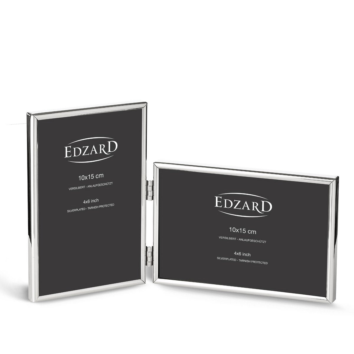 EDZARD dubbele fotolijst Otto voor 2 foto's 10 x 15 cm, verzilverd, aanslagbestendig
