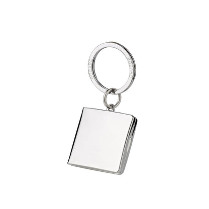 EDZARD sleutelhanger Quadro voor 2 foto's 3 x 3 cm, kan worden geopend, verzilverd, aanslagvast